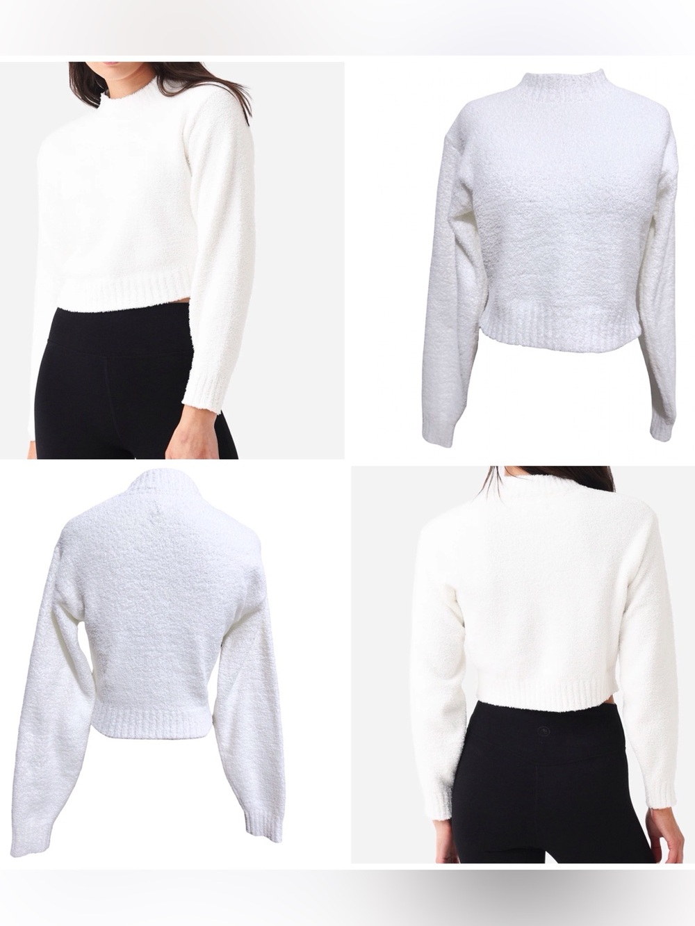 UGG Heddie Mock Neck Crop Sweater Size Small in White